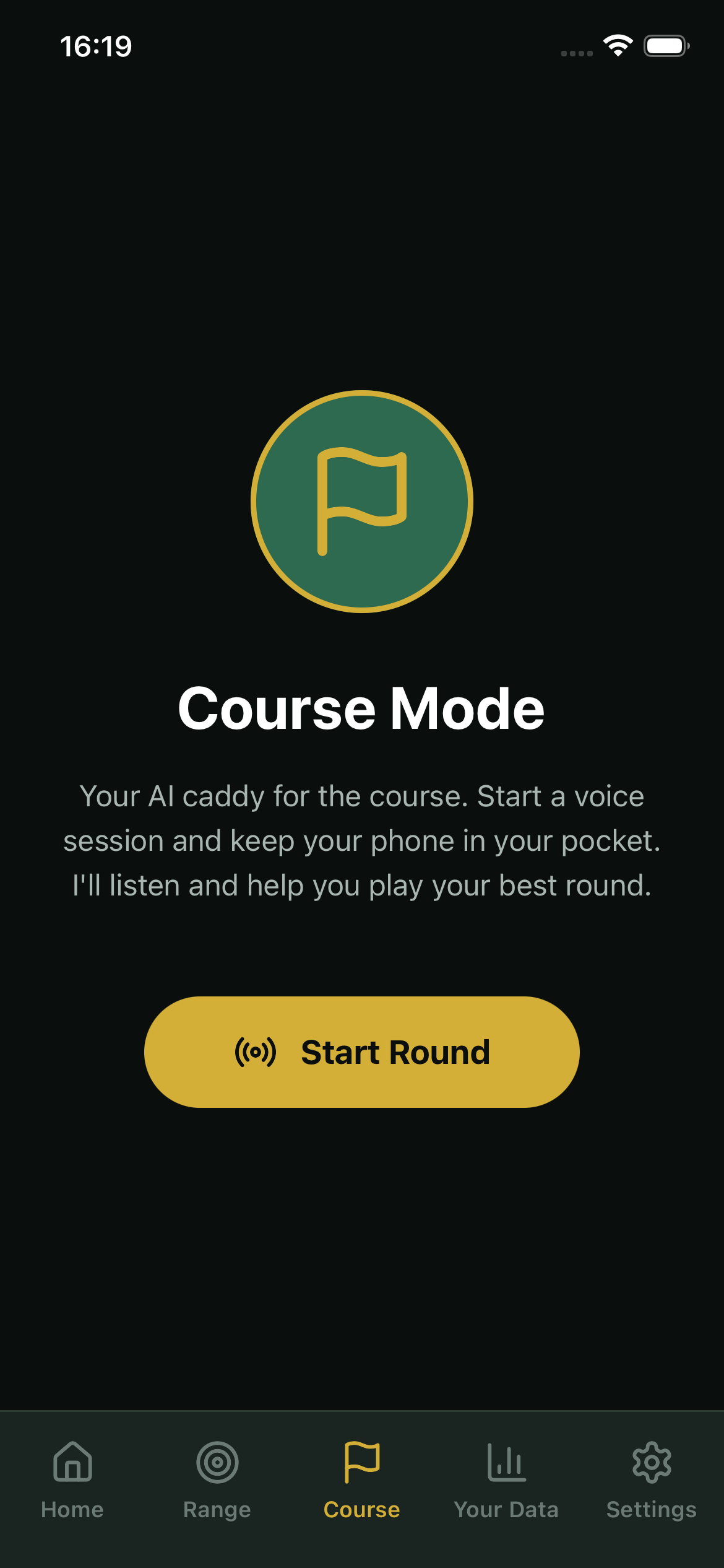 VoiceCaddy course mode