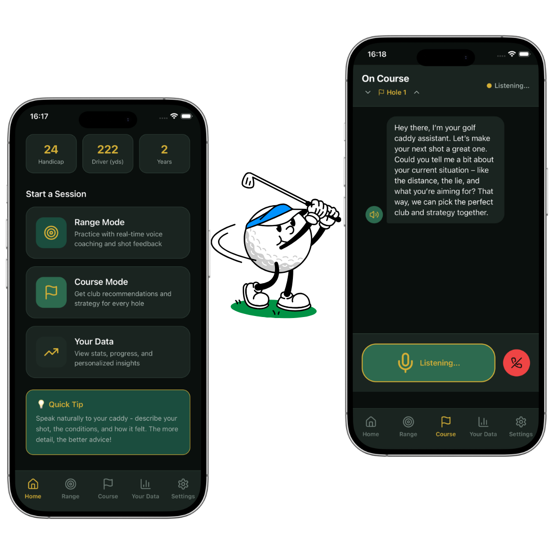 VoiceCaddy app screenshots